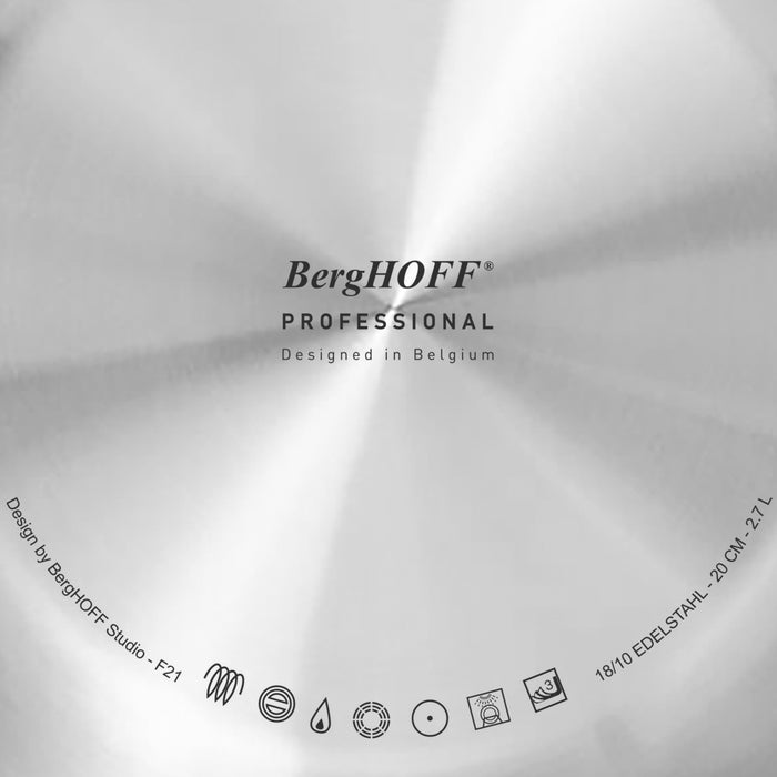 Image 5 of BergHOFF Professional Tri-Ply 18/10 Stainless Steel 11" Sauté Pan with SS Lid, 4.6qt.