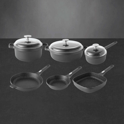 Image 1 of GEM 9Pc Nonstick Cookware Set, Black