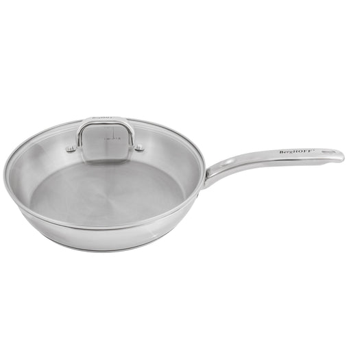 BergHOFF Essentials Belly Shape 18/10 Stainless Steel 10.5" Skillet With Glass Lid 2.5Qt. Image1