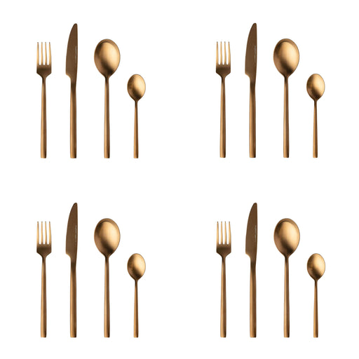 Image 2 of Gem 16pc Flatware Set, Gold Plated