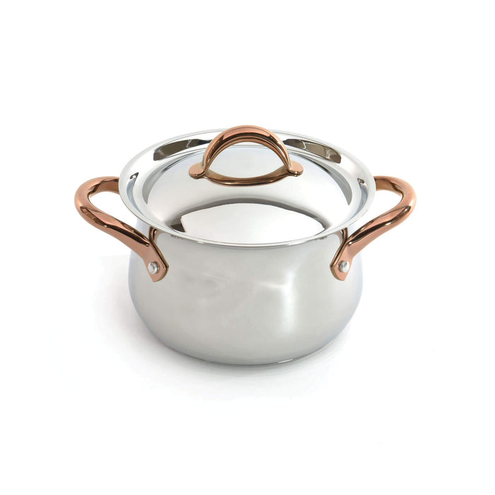 Image 1 of Ouro Gold 18/10 Stainless Steel Covered Dutch Oven 8" with Stainless Steel Lid, 4.8 Qt