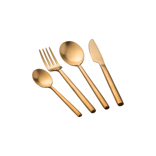Image 2 of Gem 40pc Dinnerware & Flatware Set, White & Gold