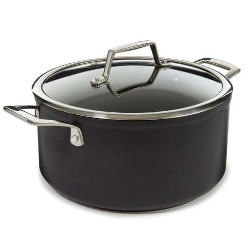 Image 2 of BergHOFF Essentials Non-stick Hard Anodized 10" Stockpot 5.3qt. With Glass Lid, Black