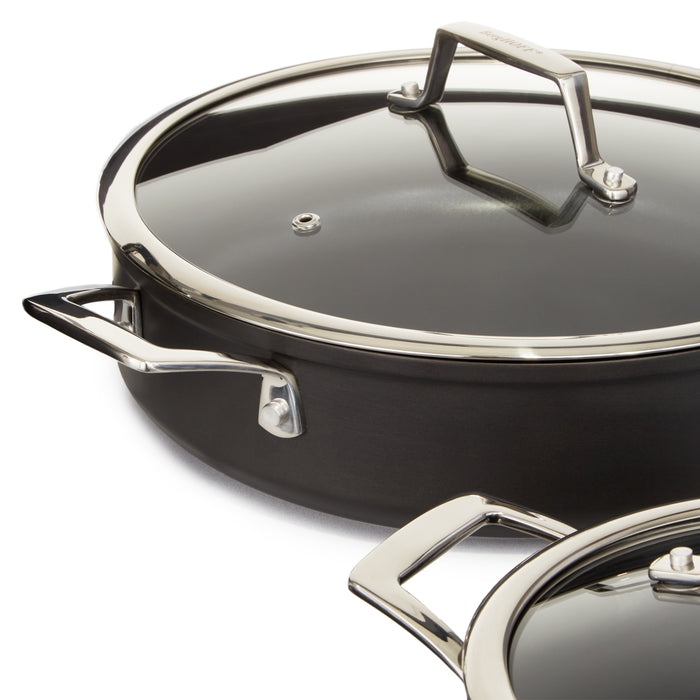 Image 6 of BergHOFF Essentials 4Pc Non-stick Hard Anodized Simmer Set With Glass Lids, Black