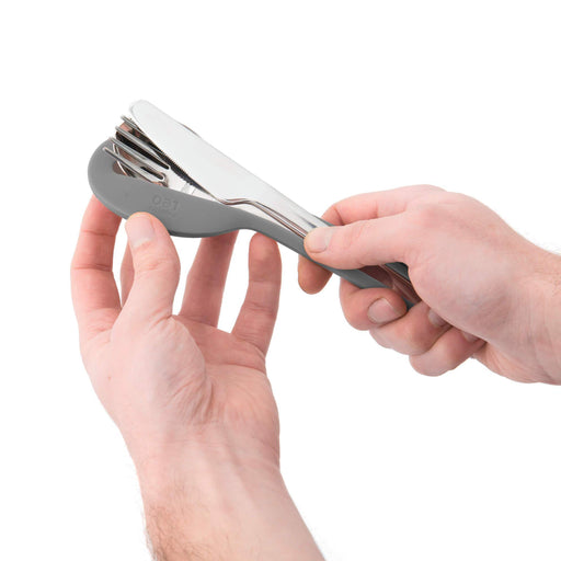 Image 1 of Leo 4Pc SS Travel Flatware Set, Grey