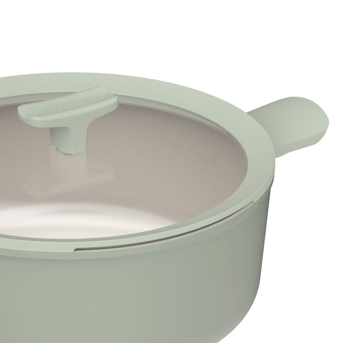 Image 5 of LEO Non-stick Recycled Aluminum Stockpot 11", 6.5qt. With Glass Lid, Balance, Sage