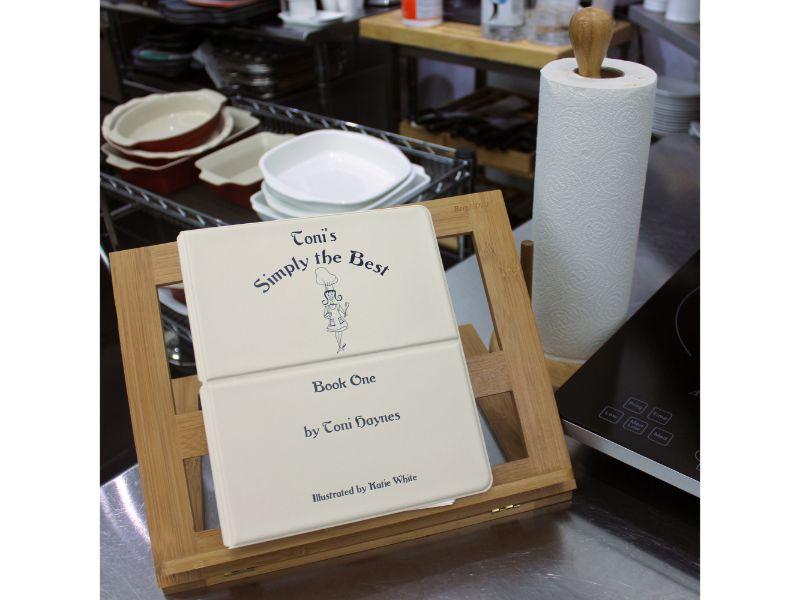 Image 2 of Bamboo Utility Set 2pc (Cookbook Holder & Paper Towel Holder)