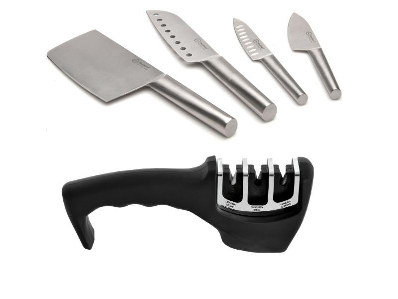 Image 1 of Santoku 5pc Set/Sharpener