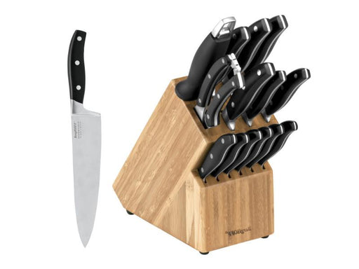 Image 1 of Essentials 15Pc Stainless Steel Cutlery Set with Block