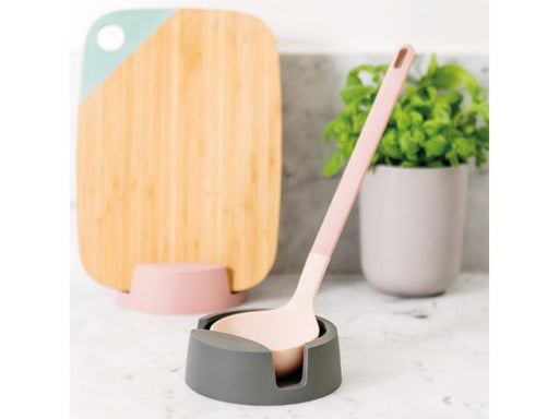 Image 2 of Leo 5" Silicone Spoon Rest, Gray