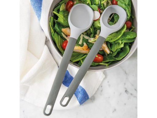 Image 2 of Leo 12" Nylon Salad Serving Set, Gray