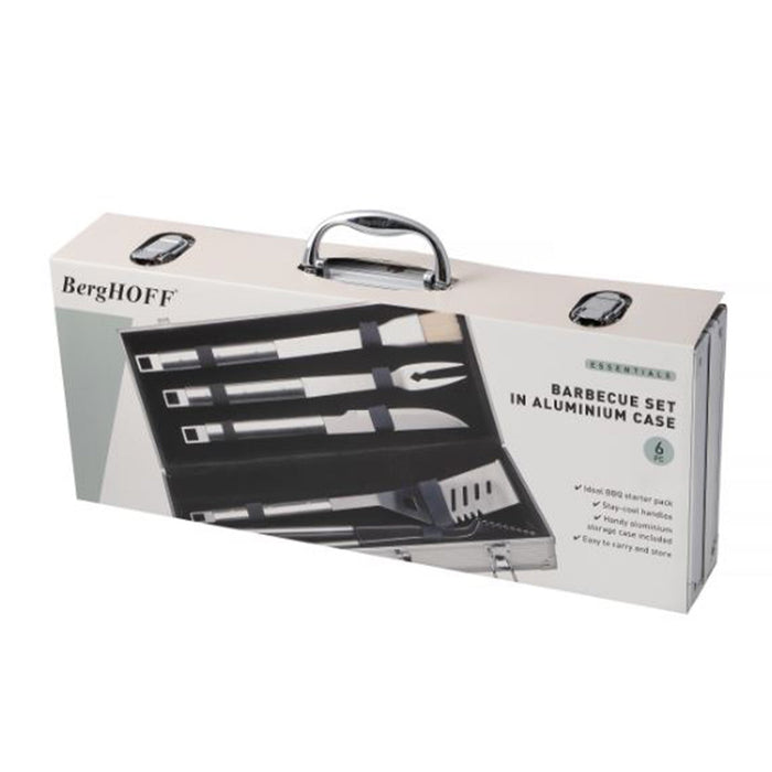 BergHOFF Cubo 6Pc Stainless Steel BBQ Set with Case - Outdoor Grill Accessories