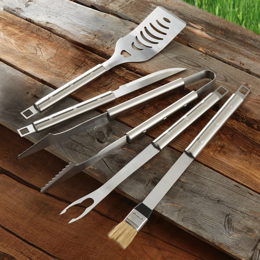 BergHOFF Cubo 6Pc Stainless Steel BBQ Set with Folding Bag - Outdoor Grill Accessories