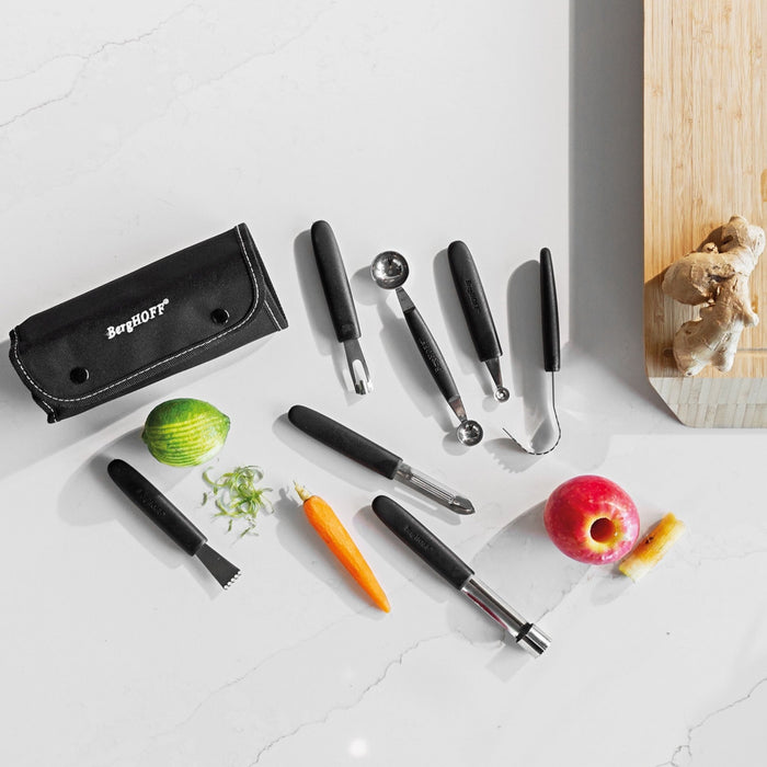 BergHOFF Essentials 8pc Stainless Steel Garnishing Tool Set with Case - Kitchen Utensil Sets