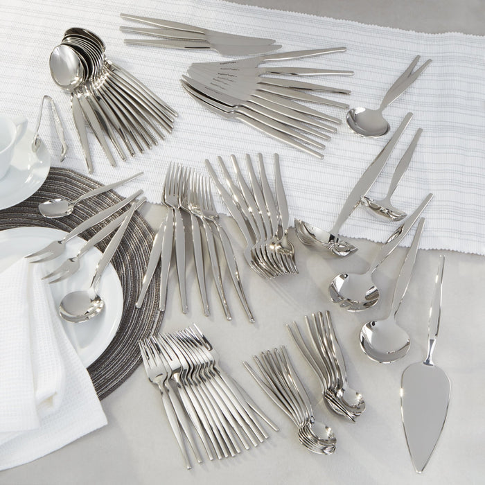 BergHOFF Essentials 72Pc 18/10 Stainless Steel Flatware Set, Finesse - Flatware Sets