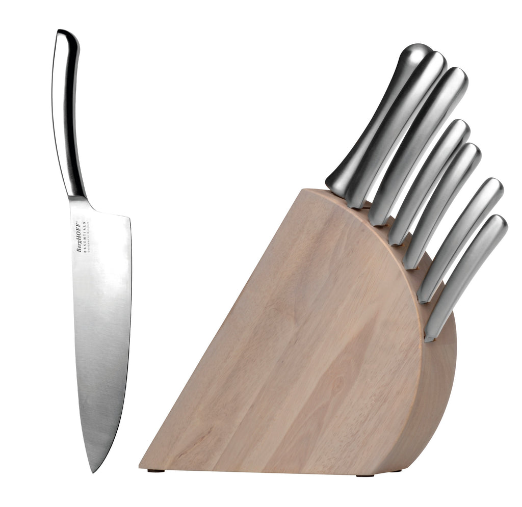 Concavo 8pc Stainless Steel Knife Set with Block — BergHOFF