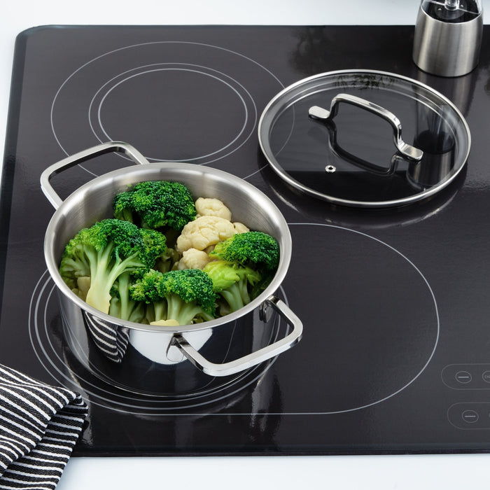 BergHOFF DiNA Helix 18/10 Stainless Steel 8" Stockpot 2.2qt., Glass Lid - Stock Pots