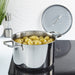 BergHOFF DiNA Helix 18/10 Stainless Steel 10" Stockpot 7qt., Glass Lid - Stock Pots