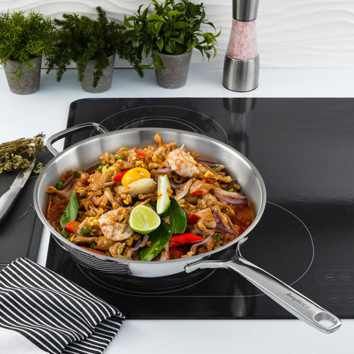 BergHOFF DiNA Helix 18/10 Stainless Steel 12" Wok 5.6qt. - Woks