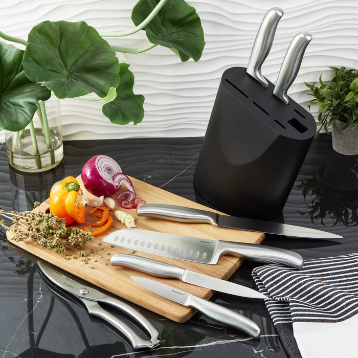 BergHOFF DiNA Frame 8pc Stainless Steel Knife Block Set - Knife Blocks & Holders