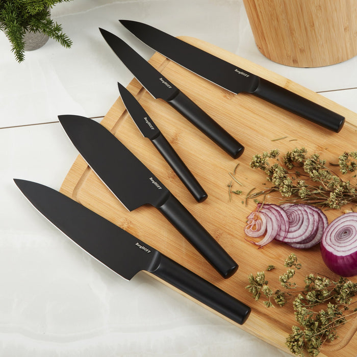 BergHOFF DiNA Boron 6pc Stainless Steel Knife Block Set - Kitchen Knives