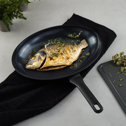 BergHOFF DiNA Helix Aluminum Nonstick Ceramic Fish Pan, 13.25" - Skillets & Frying Pans