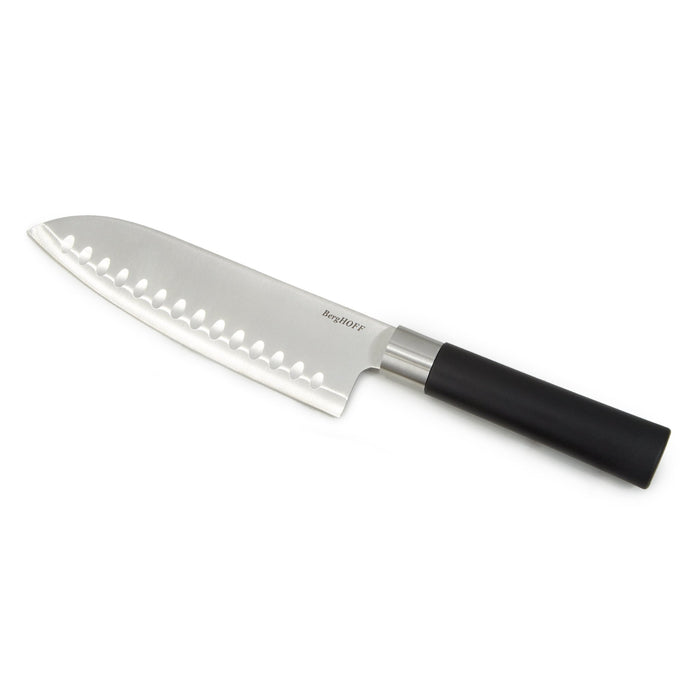 BergHOFF DiNA Codon Stainless Steel Scalloped Santoku Knife, 6.75" - Kitchen Knives