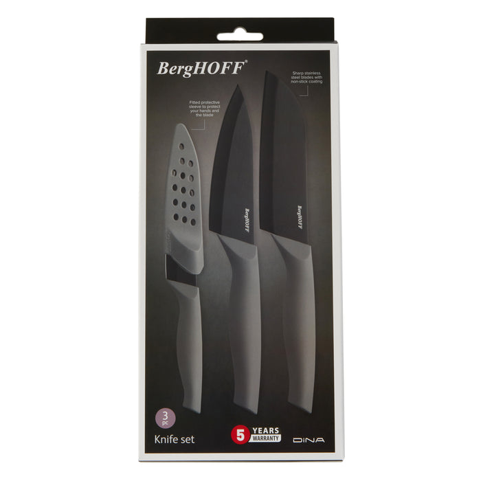Dina Vector DiNA Vector Nonstick Stainless Steel 3Pc Knife Set — BergHOFF