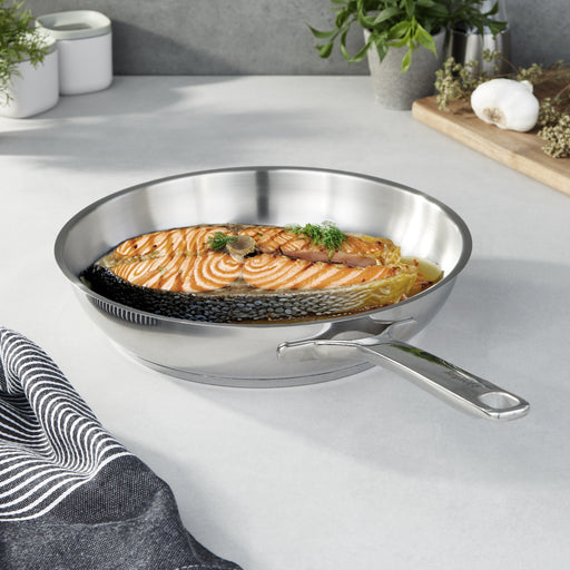 Image 1 of DiNA Helix Recycled 18/10 Stainless Steel Frying Pan, 11"