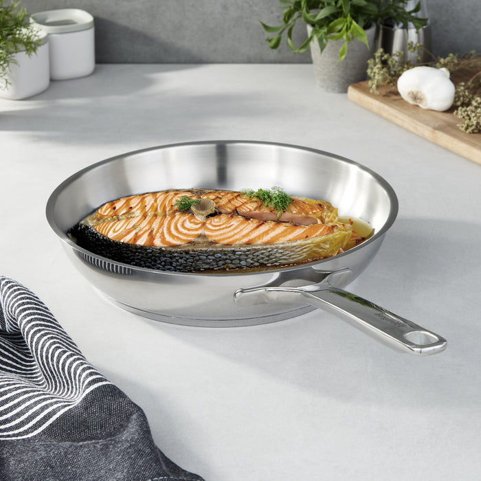 Image 1 of DiNA Helix Recycled 18/10 Stainless Steel Frying Pan, 11"