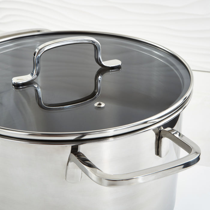 Image 4 of DiNA Helix 18/10 Stainless Steel 15.85qt. Stockpot 11", Glass Lid