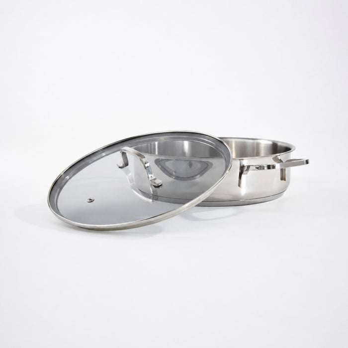 Image 7 of DiNA Helix 18/10 Stainless Steel 10.25" Covered Saute Pan 4qt., Recycled