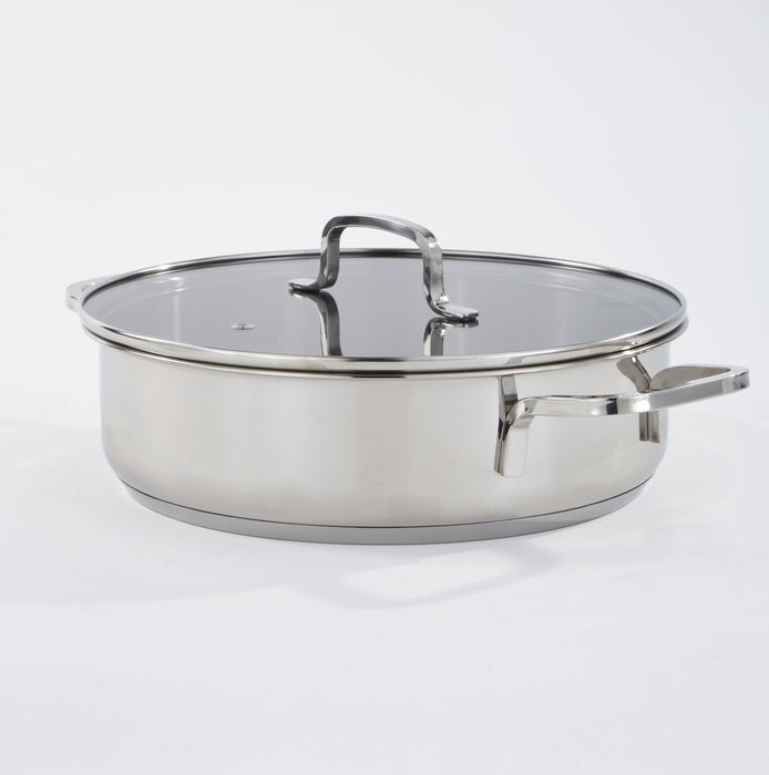 Image 9 of DiNA Helix 18/10 Stainless Steel 10.25" Covered Saute Pan 4qt., Recycled