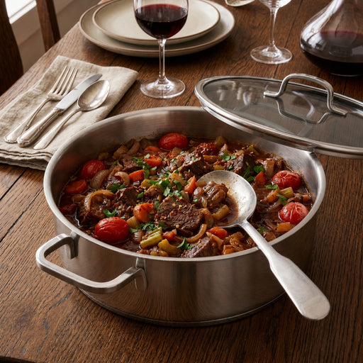 Image 2 of DiNA Helix 18/10 Stainless Steel 11" Covered Saute Pan 5.8qt., Recycled