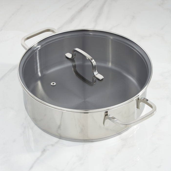 Image 7 of DiNA Helix 18/10 Stainless Steel 11" Covered Saute Pan 5.8qt., Recycled