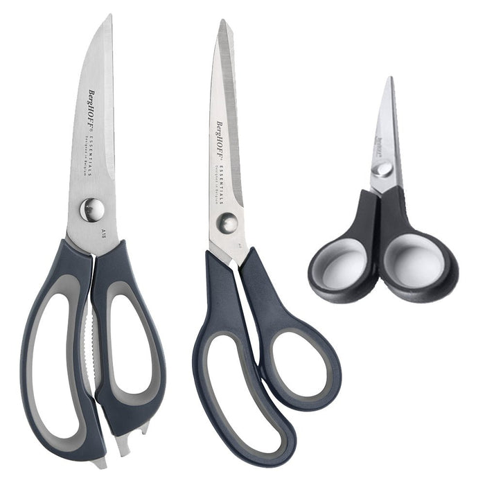 BergHOFF Essentials 3Pc Stainless Steel Kitchen Scissor Set, Black - Kitchen Shears
