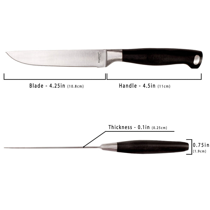 BergHOFF Bistro 6" Stainless Steel Steak Knife, Set of 6 - Kitchen Knives