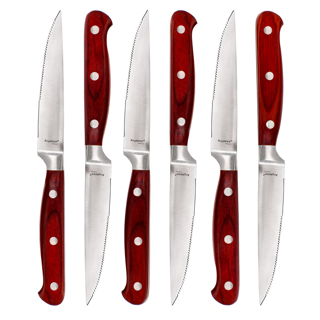 Pakka Wood 6pc Stainless Steel Steak Knife Set 4.75