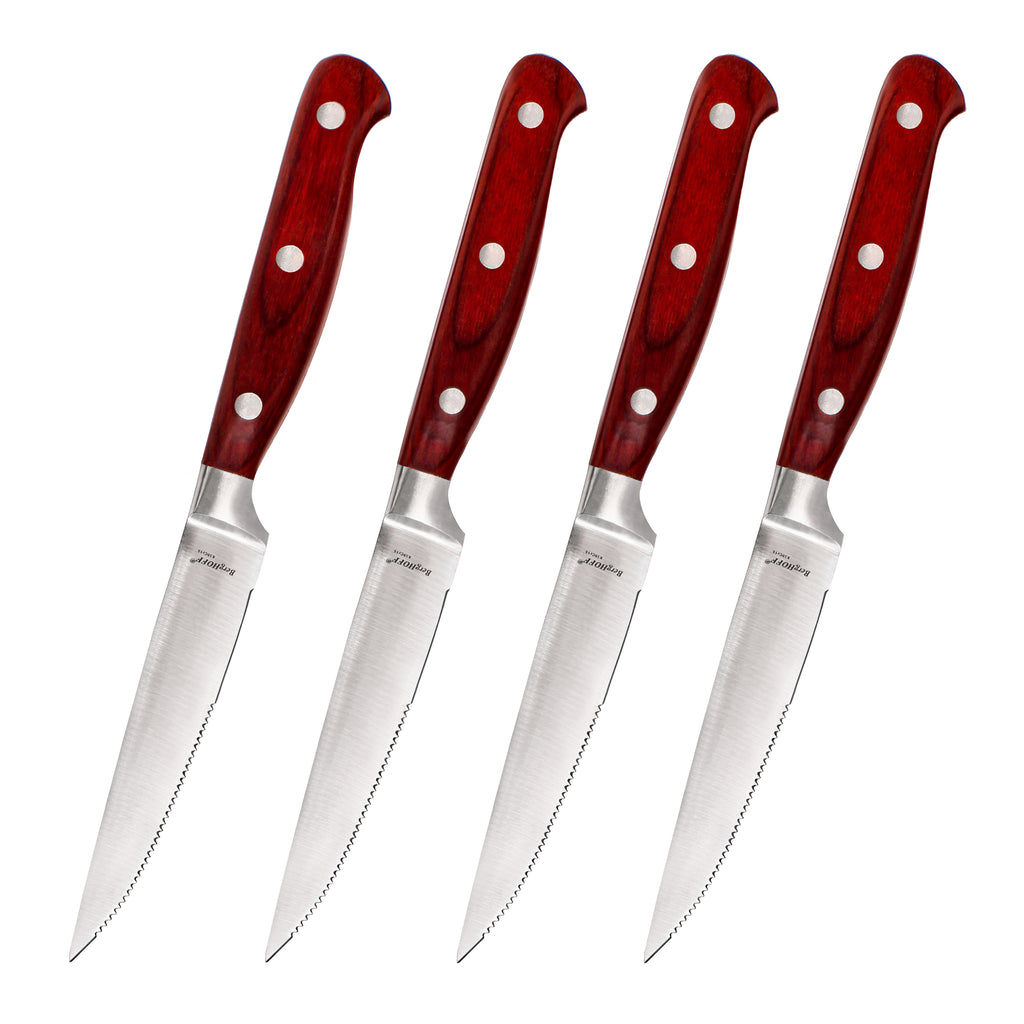 Pakka Wood 4pc Stainless Steel Steak Knife Set 4.75
