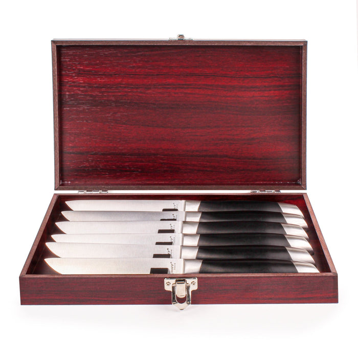 BergHOFF Geminis 7pc Stainless Steel Steak Knives with Wood Case, 4.75" - Kitchen Knives
