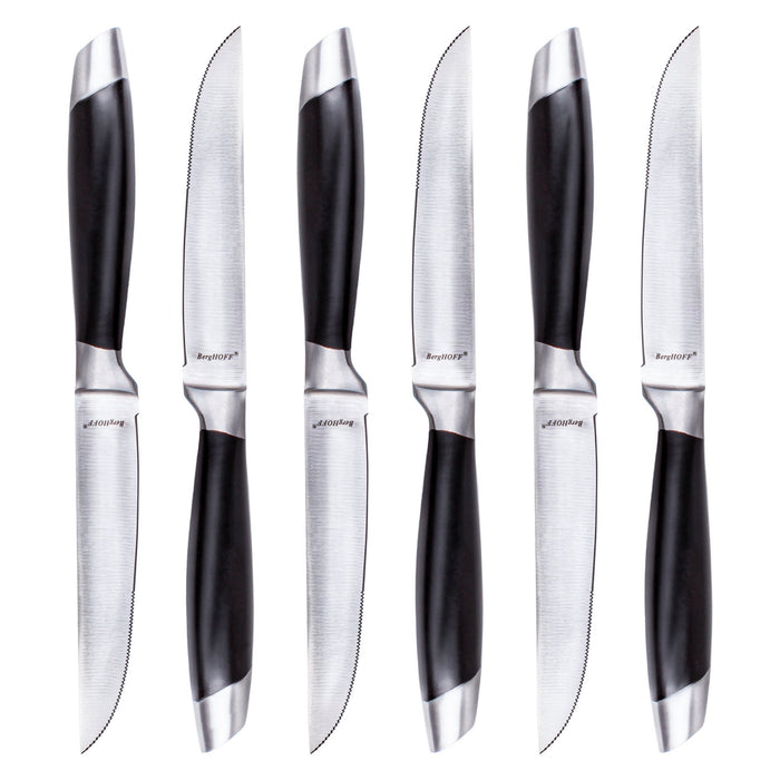 BergHOFF Geminis 7pc Stainless Steel Steak Knives with Wood Case, 4.75" - Kitchen Knives