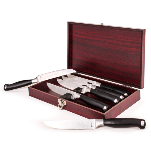 BergHOFF Bistro 7pc Steak Knives with Wood Storage Case - Kitchen Knives