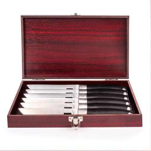 BergHOFF Bistro 7pc Steak Knives with Wood Storage Case - Kitchen Knives