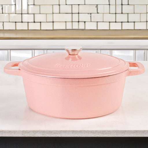 BergHOFF Neo Cast Iron 5qt. Oval Dutch Oven 11.5" with Lid, Pink - Dutch Ovens