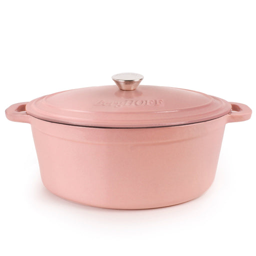 BergHOFF Neo Cast Iron 8qt. Oval Dutch Oven 13" with Lid, Pink - Dutch Ovens