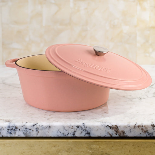 BergHOFF Neo Cast Iron 8qt. Oval Dutch Oven 13" with Lid, Pink - Dutch Ovens