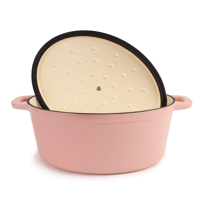 BergHOFF Neo Cast Iron 8qt. Oval Dutch Oven 13" with Lid, Pink - Dutch Ovens