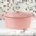 BergHOFF Neo Cast Iron 8qt. Oval Dutch Oven 13" with Lid, Pink - Dutch Ovens