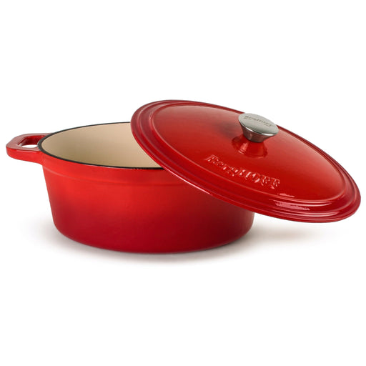 BergHOFF Neo Cast Iron 5qt. Oval Dutch Oven 11.5" with Lid, Red - Dutch Ovens