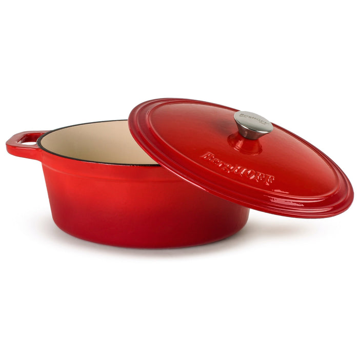 BergHOFF Neo Cast Iron 5qt. Oval Dutch Oven 11.5" with Lid, Red - Dutch Ovens